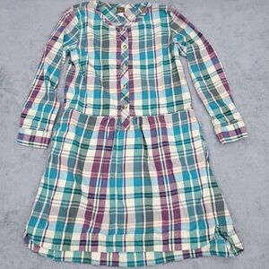 Tea  Collection girls Plaid Flannel Casual Long Sleeve dress